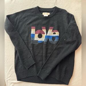 Zadig & Voltaire girl Black Sweater with Colorful 'Love' Design